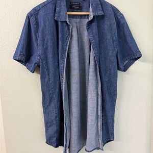 Kenneth Cole Dark Blue Casual Button Down Shirt